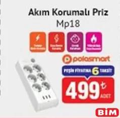 POLOSMART AKIM KORUMALI PRİZ MP18 fiyat ve kampanya bilgisi